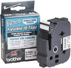 Brother - 1" Wide x 314.4" Long, White Plastic/Paper Tape Cassette - For Label Maker - USA Tool & Supply