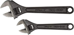 Irwin - 2 Piece, 6" to 8", Adjustable Wrench Set - Inch Measurement Standard, Black Finish - USA Tool & Supply