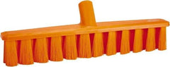 Vikan - 15.25" Combo Duty Polyester Push Broom - 1-7/8" Bristle Length, Plastic Block, European Threaded Handle Connection, Handle Sold Separately - USA Tool & Supply