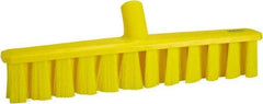 Vikan - 15.25" Combo Duty Polyester Push Broom - 1-7/8" Bristle Length, Plastic Block, European Threaded Handle Connection, Handle Sold Separately - USA Tool & Supply