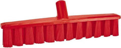 Vikan - 15.25" Combo Duty Polyester Push Broom - 1-7/8" Bristle Length, Plastic Block, European Threaded Handle Connection, Handle Sold Separately - USA Tool & Supply