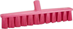 Vikan - 15.25" Combo Duty Polyester Push Broom - 1-7/8" Bristle Length, Plastic Block, European Threaded Handle Connection, Handle Sold Separately - USA Tool & Supply