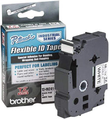 Brother - 3/4" Wide x 314.4" Long, White Plastic/Paper Tape Cassette - For Label Maker - USA Tool & Supply