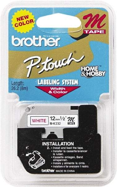 Brother - 1/2" Wide, White Tape Cassette - For Label Maker - USA Tool & Supply