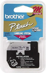 Brother - 1/2" Wide, Silver Tape Cassette - For Label Maker - USA Tool & Supply