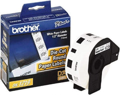 Brother - 1/2" Wide x 1/2" Long, White Paper Multi-Purpose Label - For Label Maker - USA Tool & Supply