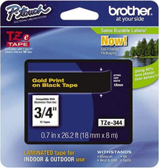 Brother - 3/4" Wide, Black Tape Cassette - For Label Maker - USA Tool & Supply