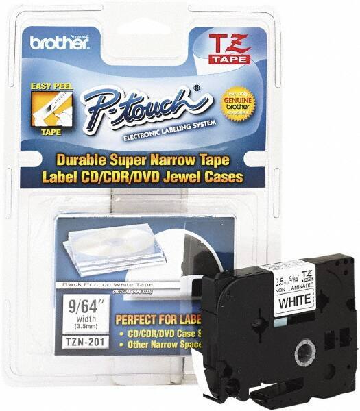 Brother - 1/8" Wide, White Tape Cassette - For Label Maker - USA Tool & Supply