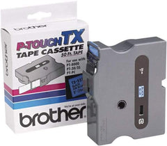 Brother - 1" Wide x 600" Long, Blue Tape Cassette - For Label Maker - USA Tool & Supply