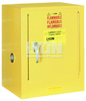 Piggyback Storage Cabinet - #5470 - 17 x 18 x 22" - 4 Gallon - w/one shelf, 1-door manual close - Yellow Only - USA Tool & Supply