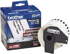 Brother - 2.4" Wide x 1,200" Long, White Paper Label Tape - For PC Label Printers - USA Tool & Supply