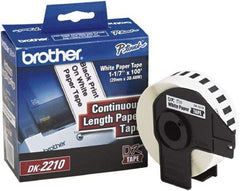 Brother - 1.1" Wide x 1,200" Long, White Paper Label Tape - For PC Label Printers - USA Tool & Supply