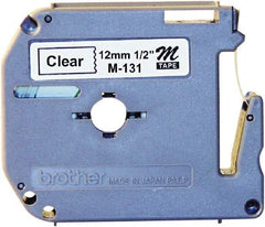 Brother - 1/2" Wide, Clear Label Tape - For Label Maker - USA Tool & Supply