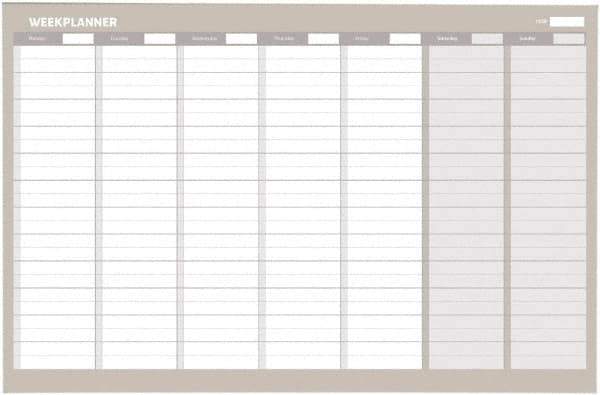 MasterVision - 24" High x 36" Wide Magnetic Dry Erase Calendar - Steel - USA Tool & Supply