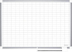 MasterVision - 48" High x 72" Wide Magnetic Dry Erase Calendar - Porcelain/Steel - USA Tool & Supply