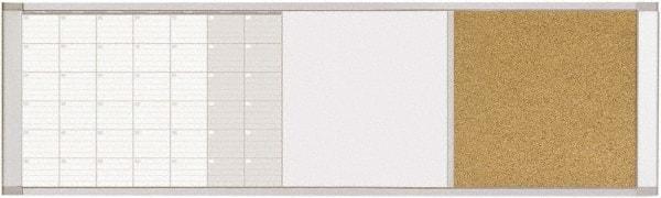 MasterVision - 18" High x 48" Wide Combination, Bulletin/Magnetic Dry Erase - Steel - USA Tool & Supply