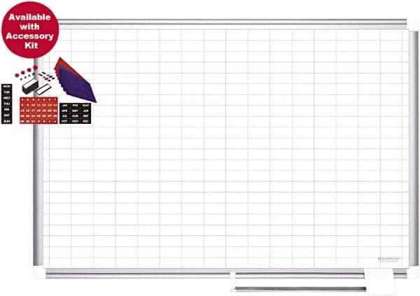 MasterVision - 24" High x 24" Wide Magnetic Dry Erase Calendar - Steel - USA Tool & Supply