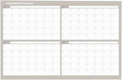 MasterVision - 24" High x 36" Wide Magnetic Dry Erase Calendar - Steel - USA Tool & Supply