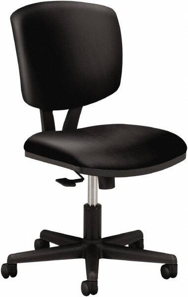 Hon - 40" High Task Chair - 25" Wide x 25-3/4" Deep, Leather Seat, Black - USA Tool & Supply