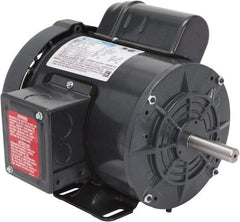 Leeson - 3/4 Max hp, 1,800 Max RPM, Capacitor Start Electric AC DC Motor - 115-208/230 V Input, Single Phase, 56 Frame, Rigid Base Mount, TEFC Enclosure - USA Tool & Supply