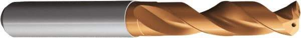 Sandvik Coromant - 12mm 140° Solid Carbide Jobber Drill - TiAlN Finish, Right Hand Cut, Spiral Flute, Straight Shank, 4.0158" OAL, Split Point - USA Tool & Supply