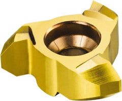 Sandvik Coromant - 327-CH Grade 1025 Carbide Chamfer Milling Tip Insert - TiCN/TiN Finish, 3 Flutes, 11.7mm Cutting Diam, 1/32" Depth of Cut, 3.5mm Extension, 0° Helix - USA Tool & Supply