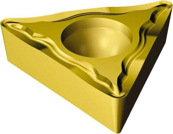 Sandvik Coromant - TCMT1.81.52 UM Grade 235 Carbide Turning Insert - TiCN/TiN Finish, 60° Triangle, 7/32" Inscr Circle, 3/32" Thick, 1/32" Corner Radius - USA Tool & Supply