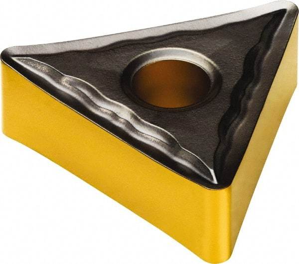 Sandvik Coromant - TNMG332 MF Grade 4335 Carbide Turning Insert - TiCN/AI2O3/TiN Finish, 60° Triangle, 3/8" Inscr Circle, 3/16" Thick, 1/32" Corner Radius - USA Tool & Supply