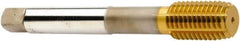 Sandvik Coromant - #10-24 UNC 2B Modified Bottoming Thread Forming Tap - High Speed Steel, TiN Finish, 70mm OAL, 19mm Thread Length, Right Hand Thread, Series CoroTap 400 - Exact Industrial Supply