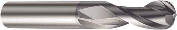 Sandvik Coromant - 10mm Diam, 19mm LOC, Solid Carbide Ball End Mill - AlCrN Finish, 72mm OAL, 10mm Shank Diam, Ball Flute - USA Tool & Supply