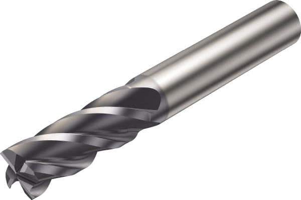 Sandvik Coromant - 5/16", 4 Flute, Single End, Solid Carbide, Corner Chamfer End Mill - 2-1/2" OAL, Right Hand Flute, 3/4" LOC, Right Hand Cut - USA Tool & Supply