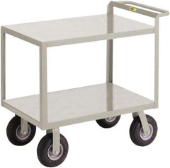 Little Giant - 1,200 Lb Capacity, 24" Wide x 41-1/2" Long x 34" High Shelf Cart - 2 Shelf, Steel, 2 Rigid/2 Swivel Casters - USA Tool & Supply