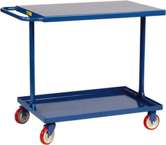 Little Giant - 600 Lb Capacity, 18" Wide x 29-1/2" Long x 35" High Shelf Cart - 2 Shelf, Steel, 2 Rigid/2 Swivel Casters - USA Tool & Supply