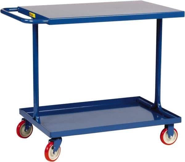Little Giant - 600 Lb Capacity, 24" Wide x 41-1/2" Long x 35" High Shelf Cart - 2 Shelf, Steel, 2 Rigid/2 Swivel Casters - USA Tool & Supply