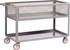 Little Giant - 1,200 Lb Capacity, 18" Wide x 35-1/2" Long x 35" High Deep Shelf Cart - 2 Shelf, Steel, 2 Rigid/2 Swivel Casters - USA Tool & Supply