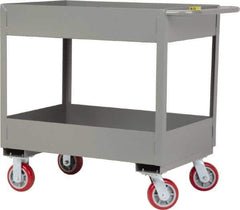 Little Giant - 3,600 Lb Capacity, 24" Wide x 53-1/2" Long x 36-1/2" High Deep Shelf Cart - 2 Shelf, Steel, 2 Rigid/2 Swivel Casters - USA Tool & Supply