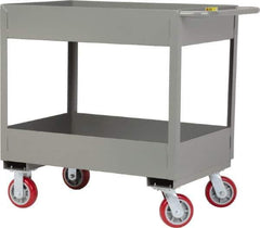 Little Giant - 3,600 Lb Capacity, 24" Wide x 41-1/2" Long x 36-1/2" High Deep Shelf Cart - 2 Shelf, Steel, 2 Rigid/2 Swivel Casters - USA Tool & Supply