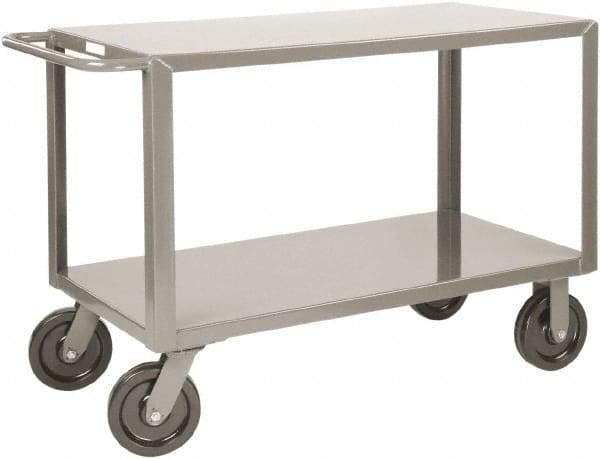 Little Giant - 5,000 Lb Capacity, 30" Wide x 53-1/2" Long x 36" High Heavy Duty Service Cart - 2 Shelf, Steel, 2 Rigid/2 Swivel Casters - USA Tool & Supply