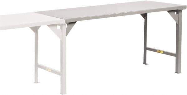 Little Giant - 72 Wide x 30" Deep x 36" High, 12 Gauge Steel Production Table - Fixed Legs, Gray - USA Tool & Supply