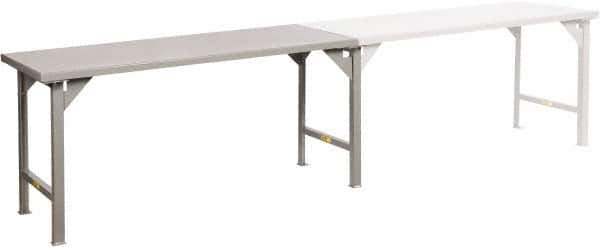 Little Giant - 48 Wide x 30" Deep x 36" High, 12 Gauge Steel Production Table - Fixed Legs, Gray - USA Tool & Supply