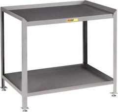 Little Giant - No Drawers, 2 Shelf Workstation - 2,000 Lb Capacity, Steel with Flush Front Edge Top, Gray, 24" Wide x 39" High x 48" Long - USA Tool & Supply