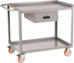 Little Giant - 1,200 Lb Capacity, 2 Shelf, 2 Drawer Mobile Workbench - 36" Wide x 24" Deep x 35-1/2" High, Steel - USA Tool & Supply