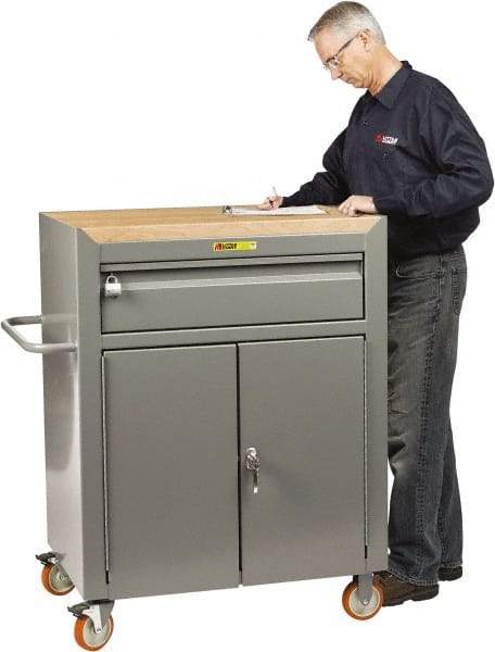 Little Giant - Mobile Service Bench - Steel, Gray, 41-1/2" Long x 24" Deep x 48" High - USA Tool & Supply