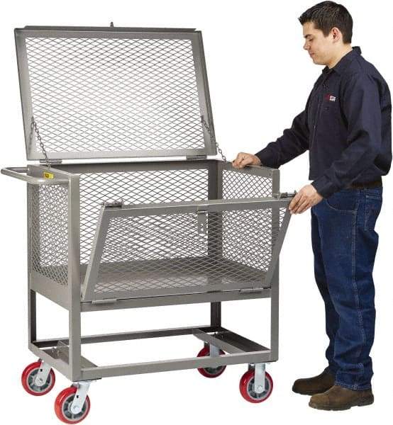 Little Giant - 2,000 Lb Capacity, Steel Raised Platform Box Truck - 53-1/2" Long x 24" Wide x 42-1/2" High, 6" Diam Polyurethane Wheels - USA Tool & Supply