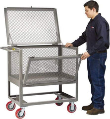 Little Giant - 2,000 Lb Capacity, Steel Raised Platform Box Truck - 53-1/2" Long x 24" Wide x 42-1/2" High, 6" Diam Polyurethane Wheels - USA Tool & Supply