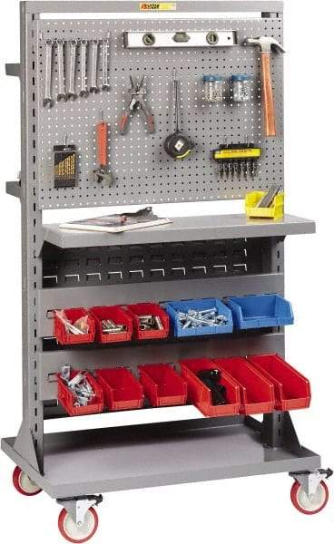 Little Giant - 1,200 Lb Capacity Mobile Work Bench - 24" Wide x 36" Deep x 66-1/2" High, Steel, Gray - USA Tool & Supply