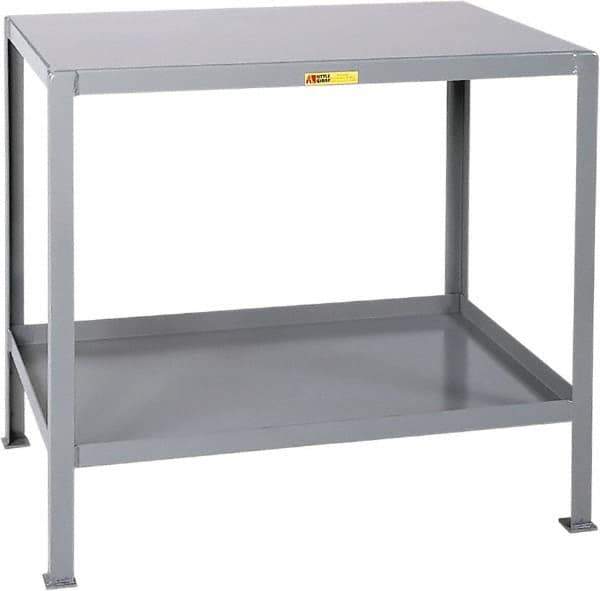 Little Giant - 60 Wide x 30" Deep x 32-1/2" High, Steel Heavy-Duty Machine Table - Fixed Legs, Gray - USA Tool & Supply