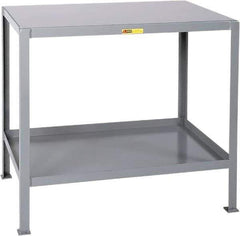 Little Giant - 60 Wide x 30" Deep x 32-1/2" High, Steel Heavy-Duty Machine Table - Fixed Legs, Gray - USA Tool & Supply