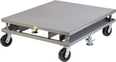 Little Giant - 3,600 Lb Capacity Steel Pallet Dolly with Fork Pockets - 48" Long x 48" Wide x 14-1/4" High, 6" Phenolic Wheels - USA Tool & Supply