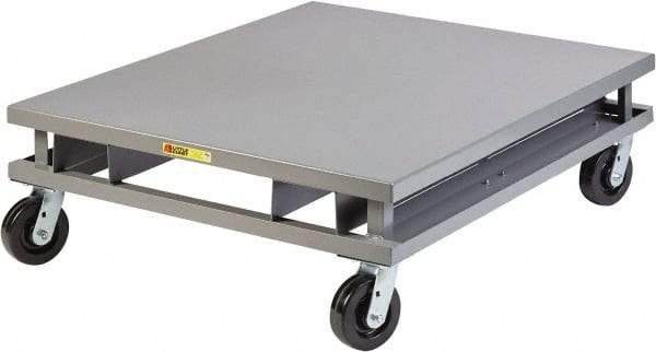 Little Giant - 3,600 Lb Capacity Steel Pallet Dolly with Fork Pockets - 48" Long x 42" Wide x 14-1/4" High, 6" Phenolic Wheels - USA Tool & Supply